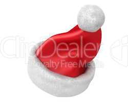 Traditional red Santa hat isolated