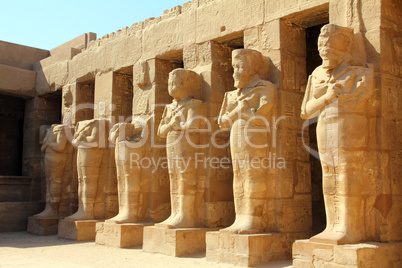 ancient statues in Luxor karnak temple