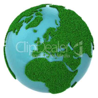 Globe of grass and water, Europe part