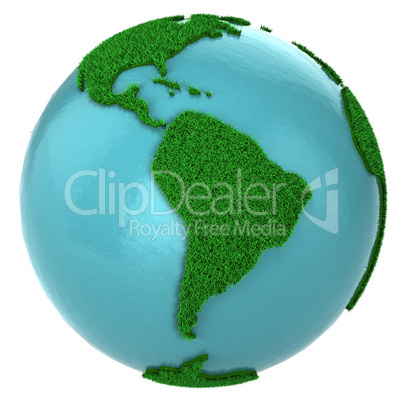 Globe of grass and water, South America part