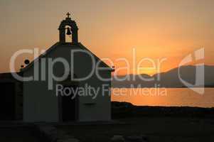 Kapelle auf Kreta bei Sonnenaufgang