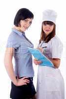 Female doctor and patient