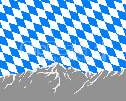 Gebirge mit Fahne von Bayern