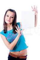 Girl wth blank sheet