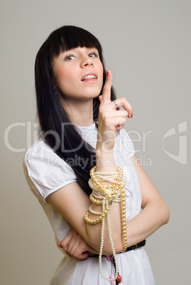 Woman with beads