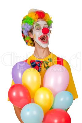 Bunter Clown mit Luftballons