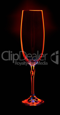 Champagne glass on dark background