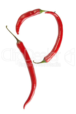 p letter made from chili