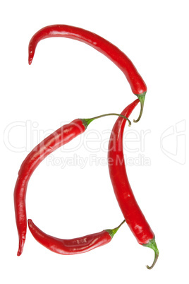 a letter made from chili