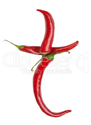 f letter made from chili