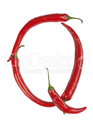 q letter made from chili