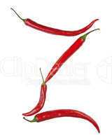 Z letter made from chili