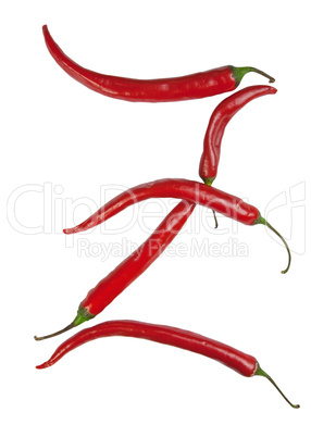 Z letter made from chili