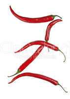Z letter made from chili