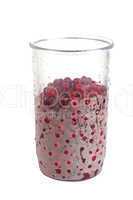 Plastic glass with cranberries