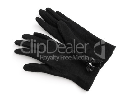 Black wool gloves