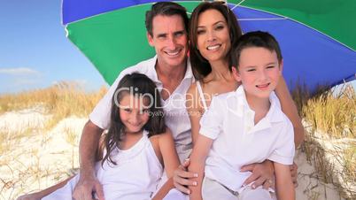 Portrait of a Healthy Family Together Outdoors