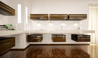 Interior of modern kitchen 3d render