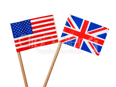 British and American flags