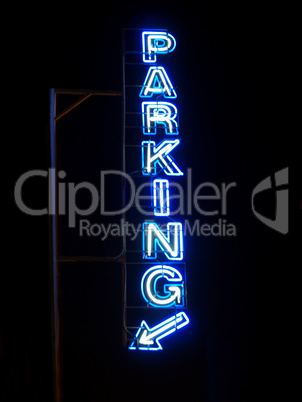 Parking sign neon light