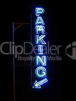 Parking sign neon light