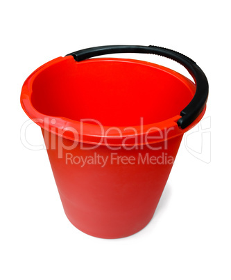 red plastic bucket