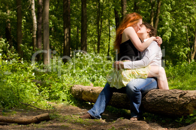 Girlfriends kissing