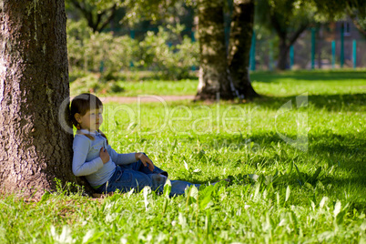 Pensive little girl