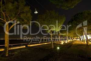 Cable car at night