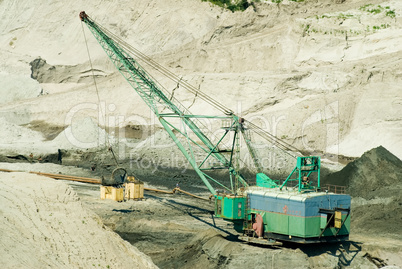 Amber open-cast mining in Yantarny, Russia