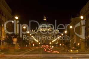 San Pietro at night