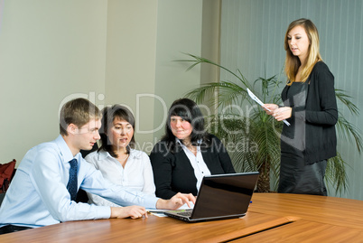 Woman making a business presentation