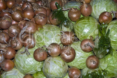 Cabbages and onions