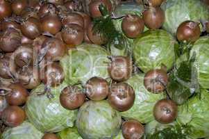 Cabbages and onions