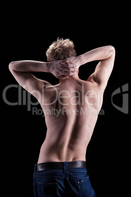 Beauty naked man spine