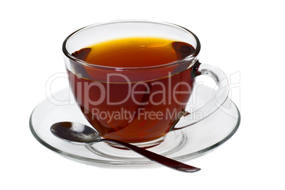 Transparent cup of tea