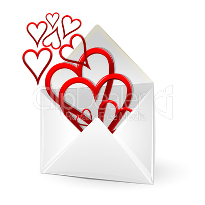 loving hearts in envelope