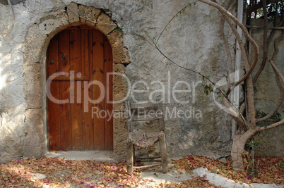Tür an einem Haus in Milatos, Kreta