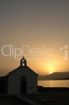 Kapelle auf Kreta bei Sonnenaufgang