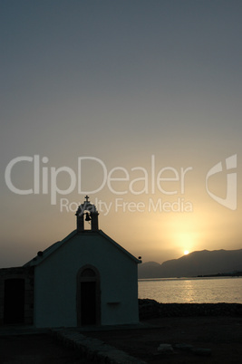 Kapelle auf Kreta bei Sonnenaufgang