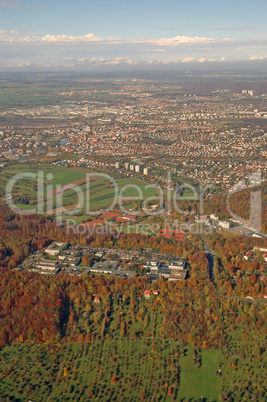 Luftaufnahme bei Stuttgart