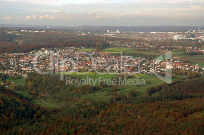 Luftaufnahme bei Stuttgart