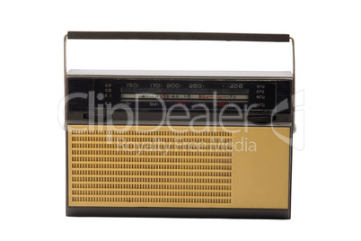 Old-fashioned transistor radio receiver
