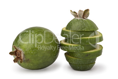 close-up image of  feijoa fruits