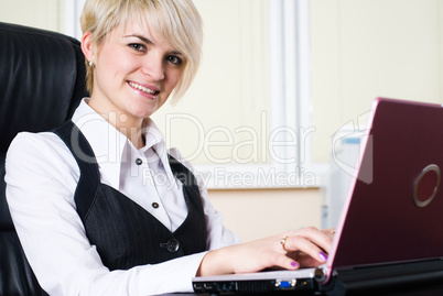 Businesswoman with laptop