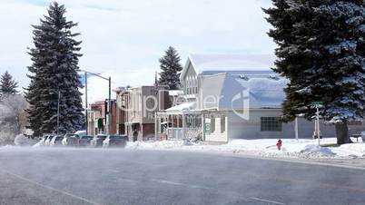 Winter melt small town street business P HD 8630