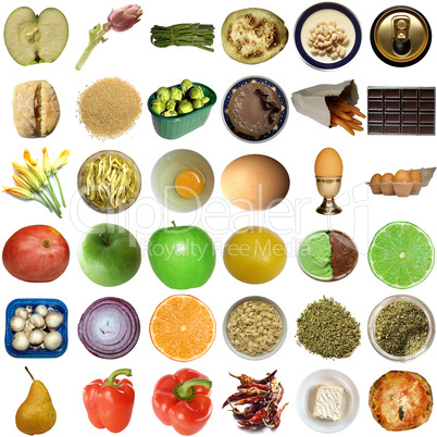 Food collage isolated
