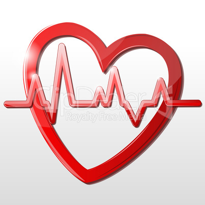 heart with cardiograph