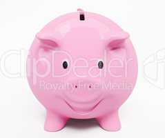 Happy smiling piggy bank 3d render