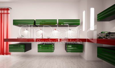 Interior of modern kitchen 3d render